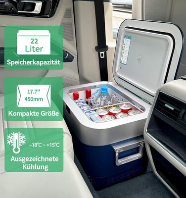 Автохолодильник BINGI 18л портативний 12/24V, 230V: термобокс для авто, кемпінгу, дому (-18°C до 15°C)