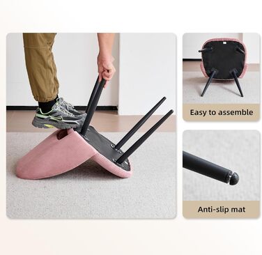 Набір з 4 стільців для їдальні, кухонних, з корду, з м'яким сидінням та ергономічною спинкою, рожеві