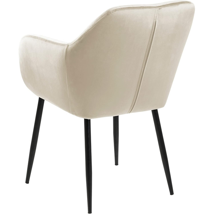 AC Design Furniture Стілець для їдальні Венді, Велюр/Метал, 57x61x83 см, 1 шт. (Бежевий/Чорний)