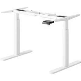 Електричний регульований стіл MAIDeSITe EL2 Pro Art з овальною основою, Dualmotor, 180 кг, 4 пам'яті, захист від зіткнень (білий)