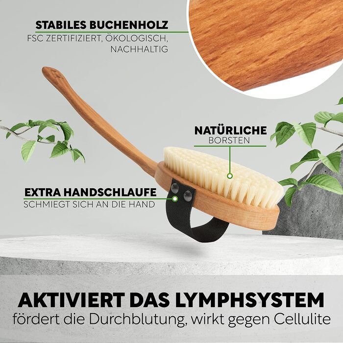 Щітка для тіла Sustainable Body Brush Дерев'яна щітка з натуральною щетиною (сизаль та кінський волос)