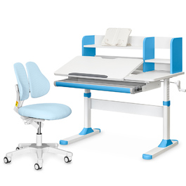Комплект парта Evo-Kids TH-330 Blue + крісло Evo-kids Mio Lite KBL (арт.TH-330 W/BL + Y-208 KBL)