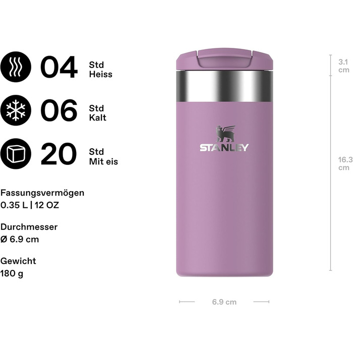 Термокружка Stanley Aerolight Transit - 0.35L, Ліловий - Зберегає тепло до 6 годин, для кави, з можливістю миття в посудомийній машині