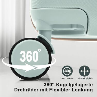 Набір валіз Merax 3 шт. з жорстким корпусом, 20/24/28 дюймів (світло-зелений та хакі), 5-ти елементний