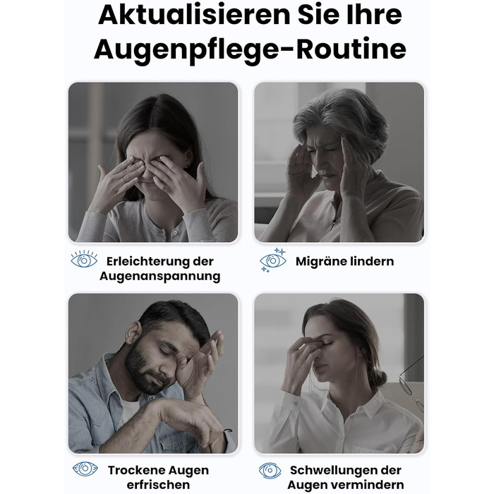 Масажер для очей Bob and Brad EyeOasis 2 з підігрівом, музикою та компресією, електричний. Зменшує темні кола та сухість очей. Маска для очей з пультом керування.