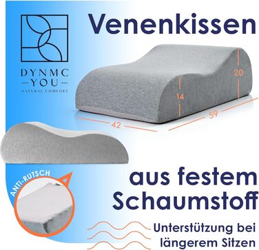 Подушка для ніг Ergonomisches Venenkissen – ортопедична подушка для ніг для дорослих, підтримка ніг, Oeko-Tex, розмір M (20см)