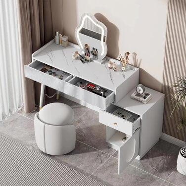 Сучасний туалетний столик ModernLuxe з дзеркалом та 5 висувними ящиками (100x76x40 см)