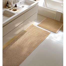 Набір килимків для ванної кімнати, антиковзаючі, бохо-стиль, 2 шт. (51x120 см + 41x61 см), коричнево-білі