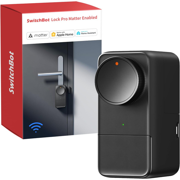 SwitchBot Smart Lock Pro: Розумний замок з акумулятором, Matter, WiFi, підтримка Apple Home, Alexa, Google Home, IFTTT, чорний