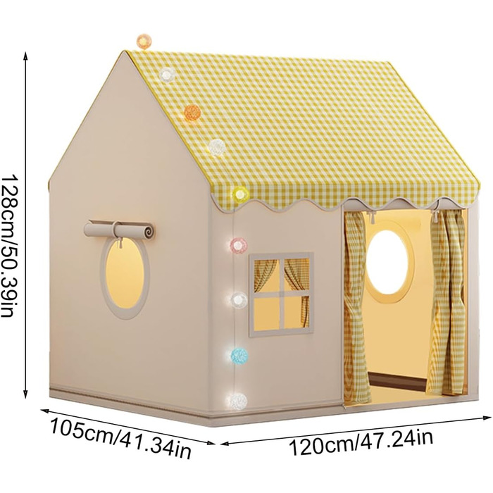 Дитячий намет-халапа для гри вдома | Халапа-замок для дітей, великий намет для ігор у приміщенні, міцний намет для дітей, жовтий колір