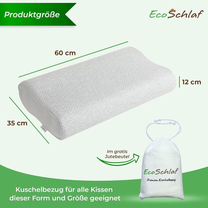 Ортопедична преміум подушка для шиї з ефектом пам'яті Soft Memory Foam для сну на боці, ергономічна підтримка від болю в шиї та хропіння (Сіра, зі змінним чохлом)