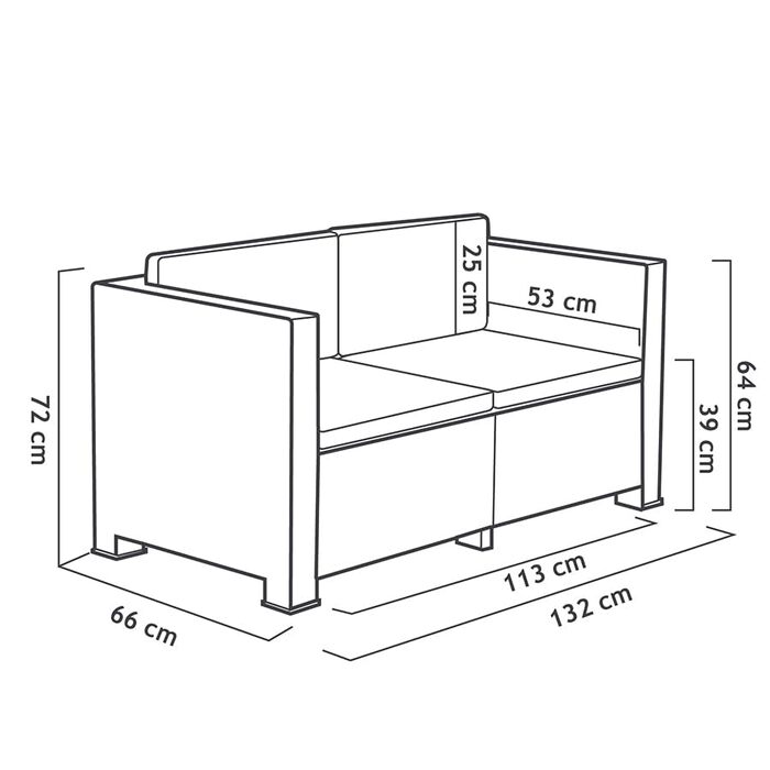 Садовий набір меблів WellHome Black Graphit для вулиці - сучасний комплект