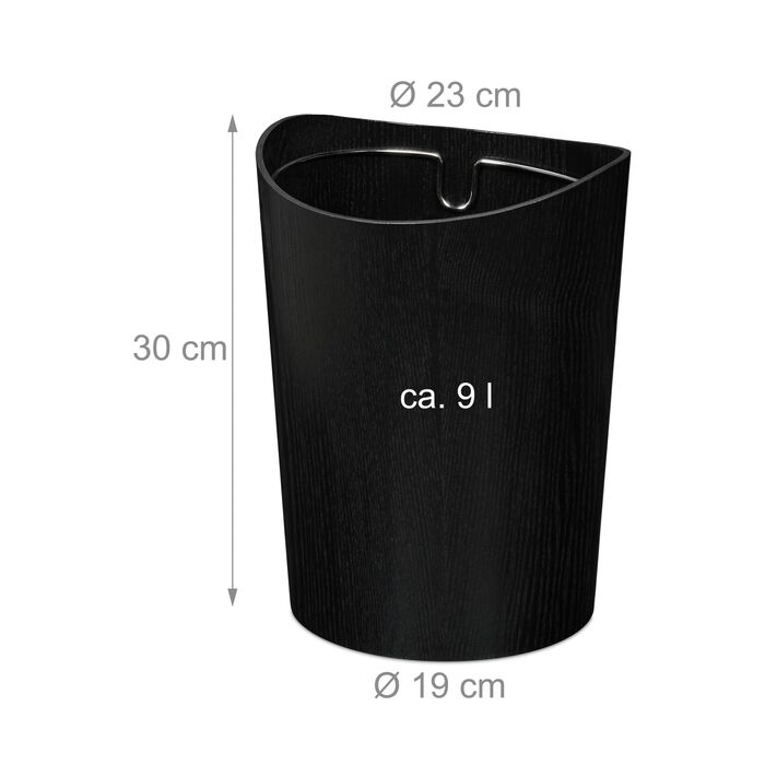 Кошик для сміття Relaxdays з імітацією дерева, 9 л