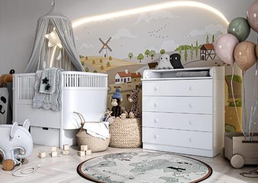 Комод для переодягання Shefa Kids 800 білий - якісний комод з пеленальним столиком для дитячої кімнати