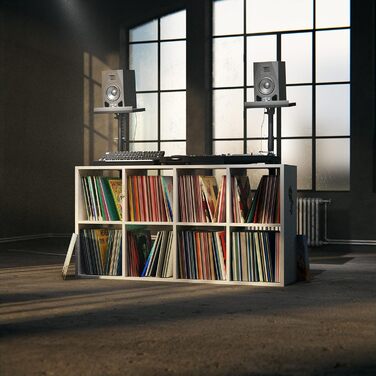 Стійка для акустики Sprenger з кріпленням для столу – регулювання ±20°, до 28кг – з демпфером з піни – стабільна та міцна – для студії, столу та DJ-setup – чорний колір