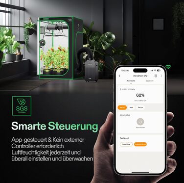 VIVOSUN AeroDrain D12 - Електричний осушувач повітря 12л/день з датчиками температури та вологості, дистанційне керування, для підвалу, ванної кімнати та гроу-тента