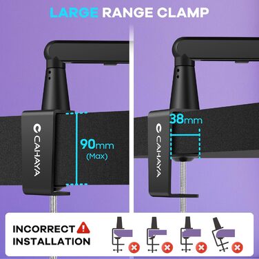 CAHAYA Мікрофонний стійкий кронштейн Boom Arm Professional: Регульований мікрофонний кронштейн з подовжувачем, низькопрофільний дизайн для стрімінгу та запису, вантажопідйомність до 2.5 кг