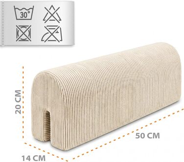 Захист для ліжечка дитячого Bettkantenschutz 50 см, бежевий, з м'яким бортиком Minky