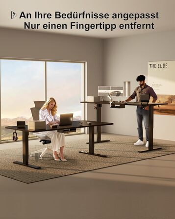 Електричний регульований стіл Homall 120x60 см з пам'яттю, комп'ютерний стіл Standing Desk білий + бежевий