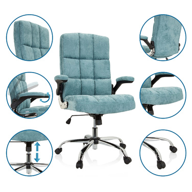 Крісло для керівника RELAX WD 100 тканина Синій/М'ятний MyBuero