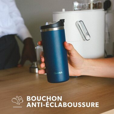 Термокружка QWETCH 470 мл з нержавіючої сталі - для кави та чаю, зберігає тепло 6 годин, холод 12 годин, без BPA, з герметичним закриттям, багаторазова