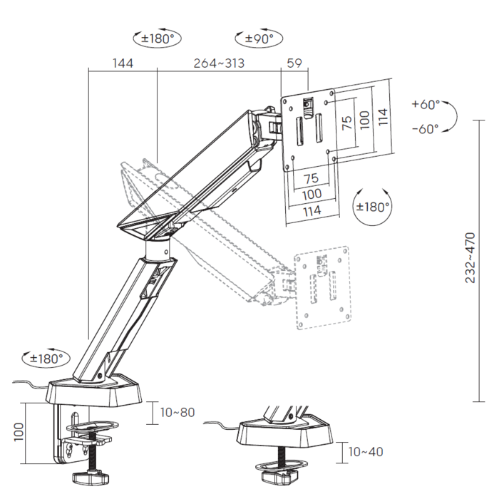 Настільне кріплення для монітора GamePro MAG201W