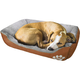 Лежак для собак 60 см - м'який лежак для домашніх тварин, що миється, для собак/котів, пухнастий - коричневий