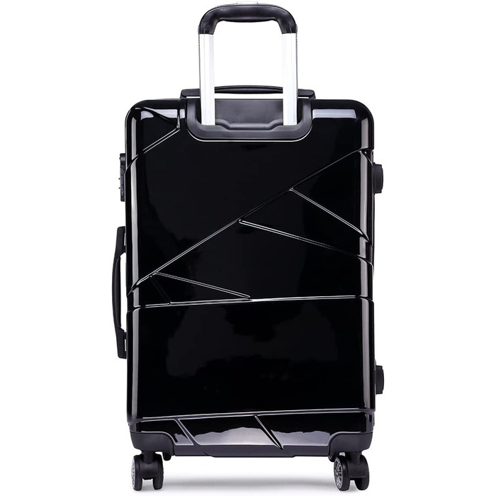 Коно ручна поклажа візок Валіза Дорожня валіза жорсткий чохол Бортовий багаж Новий з 4 коліщатками ПК М - 20 Чорний М-57 см чорний