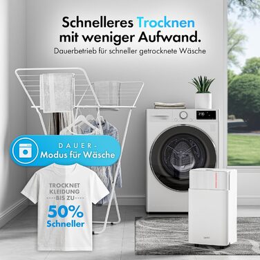 Електричний осушувач повітря VonHaus 12L/24г, для підвалу та приміщень до 125м³, тихий 39dB, з таймером та шлангом для зливу, проти вологи та плісняви