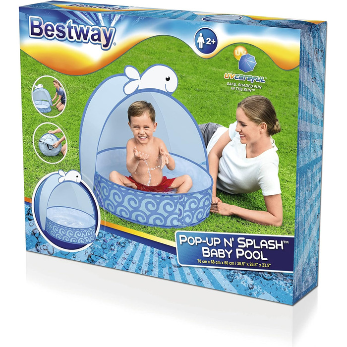 Дитячий басейн Bestway Pop-Up n Splash з навісом від сонця 78 x 68 x 60 см