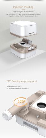 Seaflo LIGHTEU: портативна інжекторна туалет для кемпінгу та дому (12л)