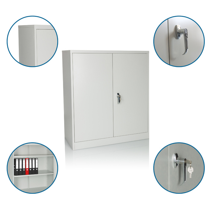 Шафа для документів COLOR AS, 105 x 90 x 40 см, металева, світло-сіра, hjh OFFICE