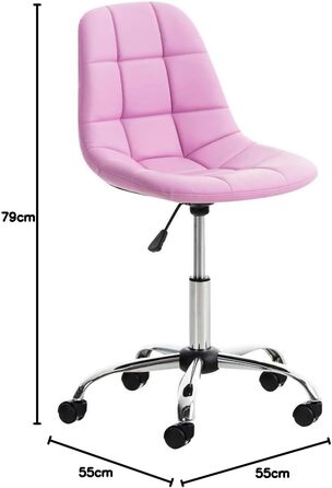 Офісне крісло Emil від CLP: регульована висота, поворотний механізм, штучна шкіра, білий/рожевий