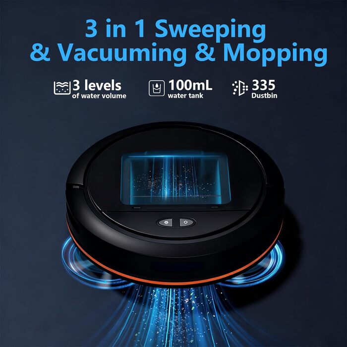 Робот-пилосос YEOOIYCW з функцією миття, 4000Pa, навігація, 150 хв роботи, керування через додаток, для шерсті тварин та килимів (білий)