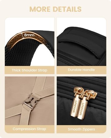 LOVEVOOK Рюкзак для ручної поклажі, 40L, для подорожей, з відділенням для взуття та ноутбука 17 дюймів, водонепроникний, для жінок