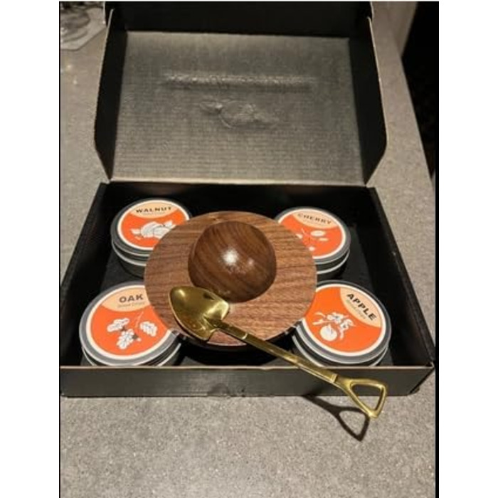 Набір для копчення коктейлів та віскі, з 4 дерев'яними стружками, подарунок на День батька, для Old Fashioned, коктейлів, віскі, бурбону, кави, м'яса, горіхів Saturn - горіх