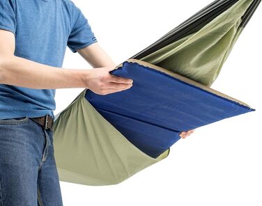 Легкий гамак Silk Traveller Thermo з висувним відділенням для спального килимка зелений One Size