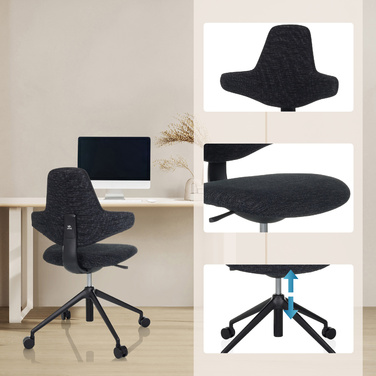 Офісне крісло / дизайнерське поворотне крісло PALIANO black hjh OFFICE