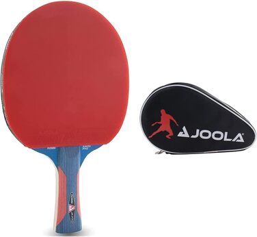 Ракетка для настільного тенісу JOOLA Rosskopf Junior Pro схвалена ITTF дитяча ракетка для настільного тенісу 5 зірок, ручка синя / червона, товщина губки 1,8 мм (комплект з ракеткою для настільного тенісу чорний/червоний)