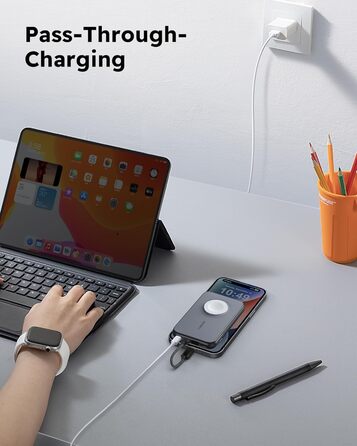 Вт PD, 10000 мАг, з функцією зарядки від Apple Cable & Watch, 2 шт. USB-C, LED-дисплей, 20