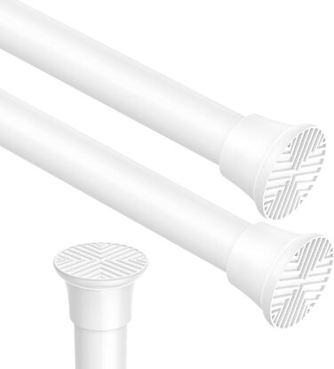 Штанга для карниза без свердління 76-165 см (2 шт., білий) - для ванної, вікна, кухні, шафи