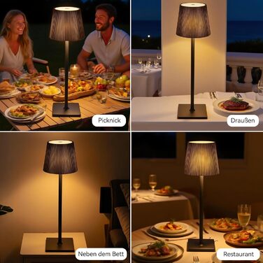 LED акумуляторні настільні лампи Xiake (2 шт), регулювання яскравості 2700K-6000K, IP54, 3 кольори, для дому та саду