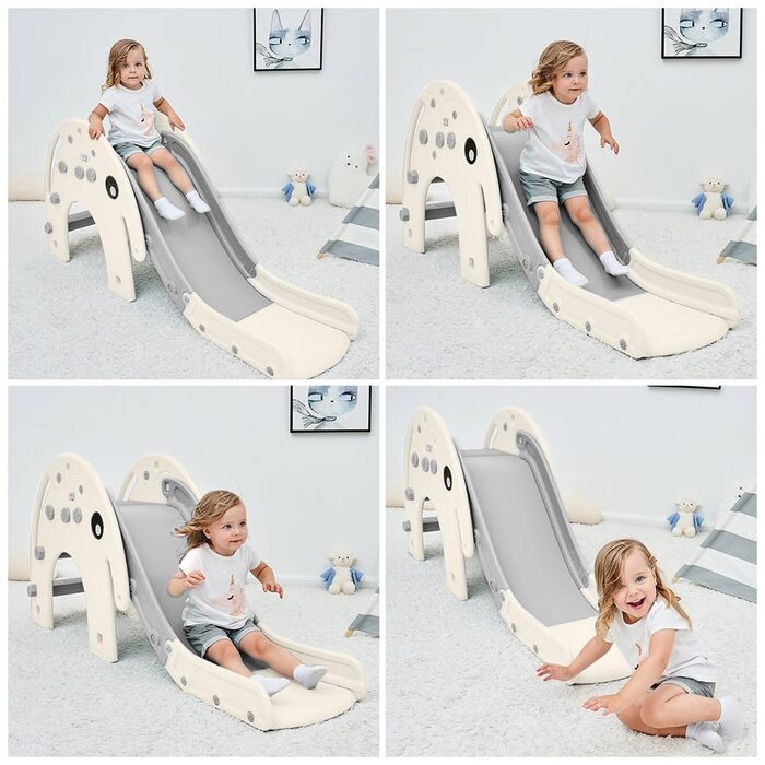 Дитяча гірка Baby Vivo Kinder Rutsche для саду та дому, пластикова, колір кава/коричневий, з закругленими кутами
