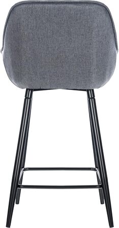 Набір з 2 барних стільців Gibson - рожеві, з підніжками, матеріал: тканина, сірий колір