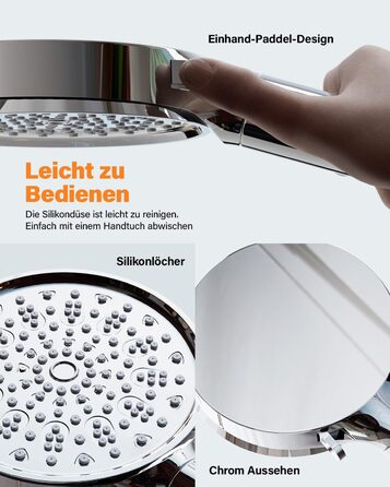 Фільтр для душу Cobbe зі шлангом, ручна лійка з 3 вугільними фільтрами, душова лійка з 6 режимами, високонапірний економний душ з фільтром від накипу для жорсткої води, видаляє 99% хлору, хром