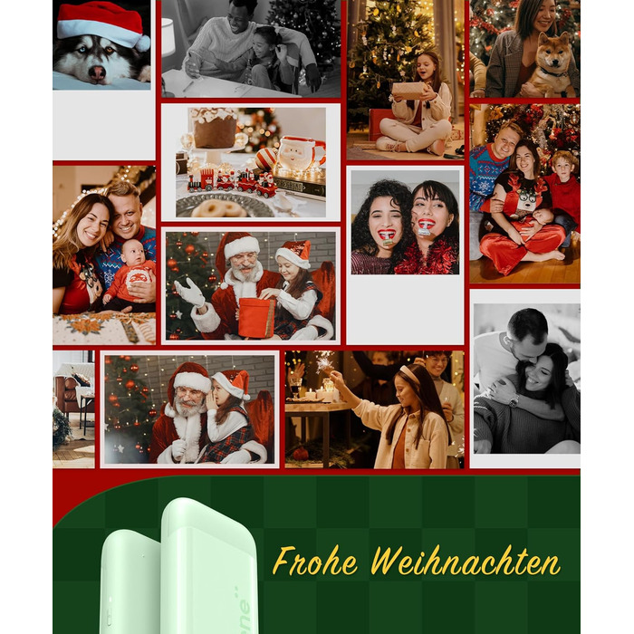 Портативний фотодрук Liene Pearl K100: друк зі смартфона, 50 шт. Zink-паперу, Bluetooth 5.0, сумісний з iOS/Android, для iPhone (зелений)