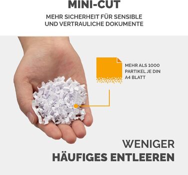 Шредер Fellowes Microcut P5: знищення 2000+ частинок/A4, 10 листів, Powershred 10M, для офісу/дому, 19л кошик, захист від несанкціонованого доступу