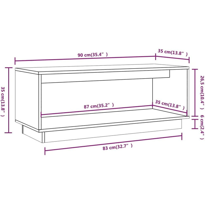 Тумба під телевізор 90x35x35 см Масив сосни