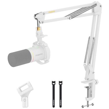 Мікрофон Maono BA20 з кріпленням-стійкою для подкастів, геймінгу та стрімінгу (білий)