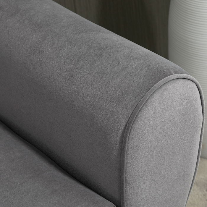 Лавка HOMCOM Grey Modern Chest Bench з місцем для зберігання з оксамитового поліестеру та гумового дерева з підлокітниками 118x42x66см для передпокою та вітальні